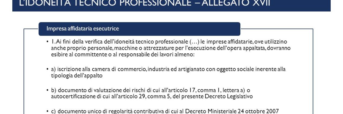 valutazione tecnico-professionale imprese